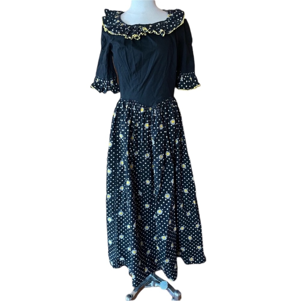 Vintage Daisy Ric Rack Trim, Cotton Blend Dress